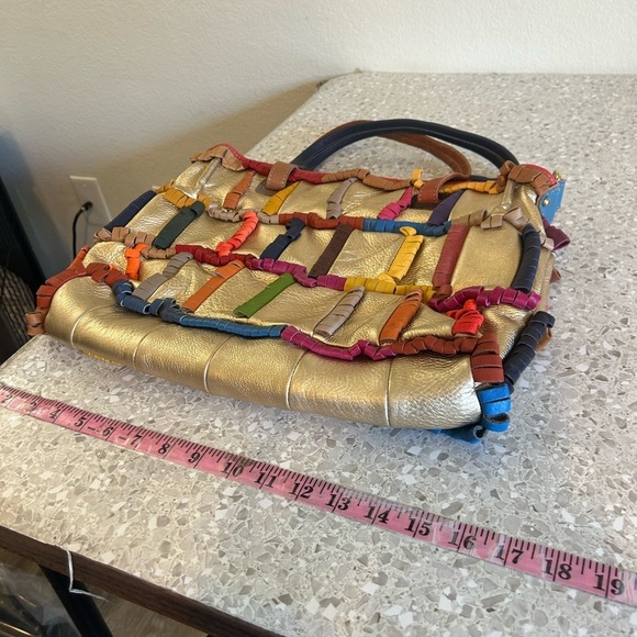 Amerileather Rainbow Shoulder Bag Womens Metallic Leather - Picture 11 of 11